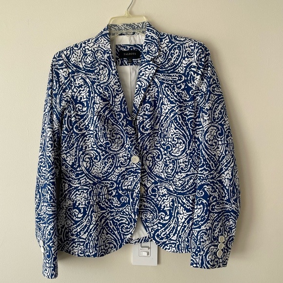 Talbots Paisley Print Vintage Boxy Blazer Sz4 Preppy Artsy Unique - Picture 1 of 11